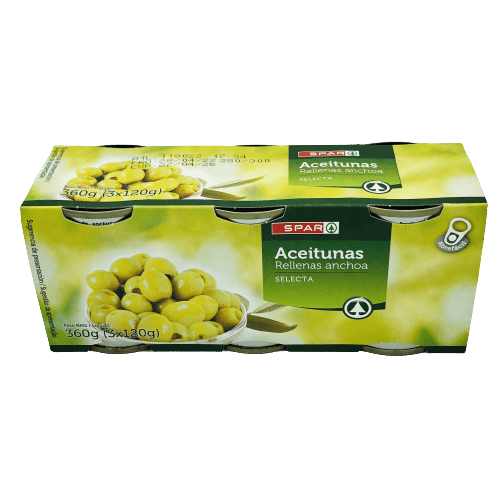 Pack de 3 Aceitunas Rellenas de Anchoa SPAR 120g image 0