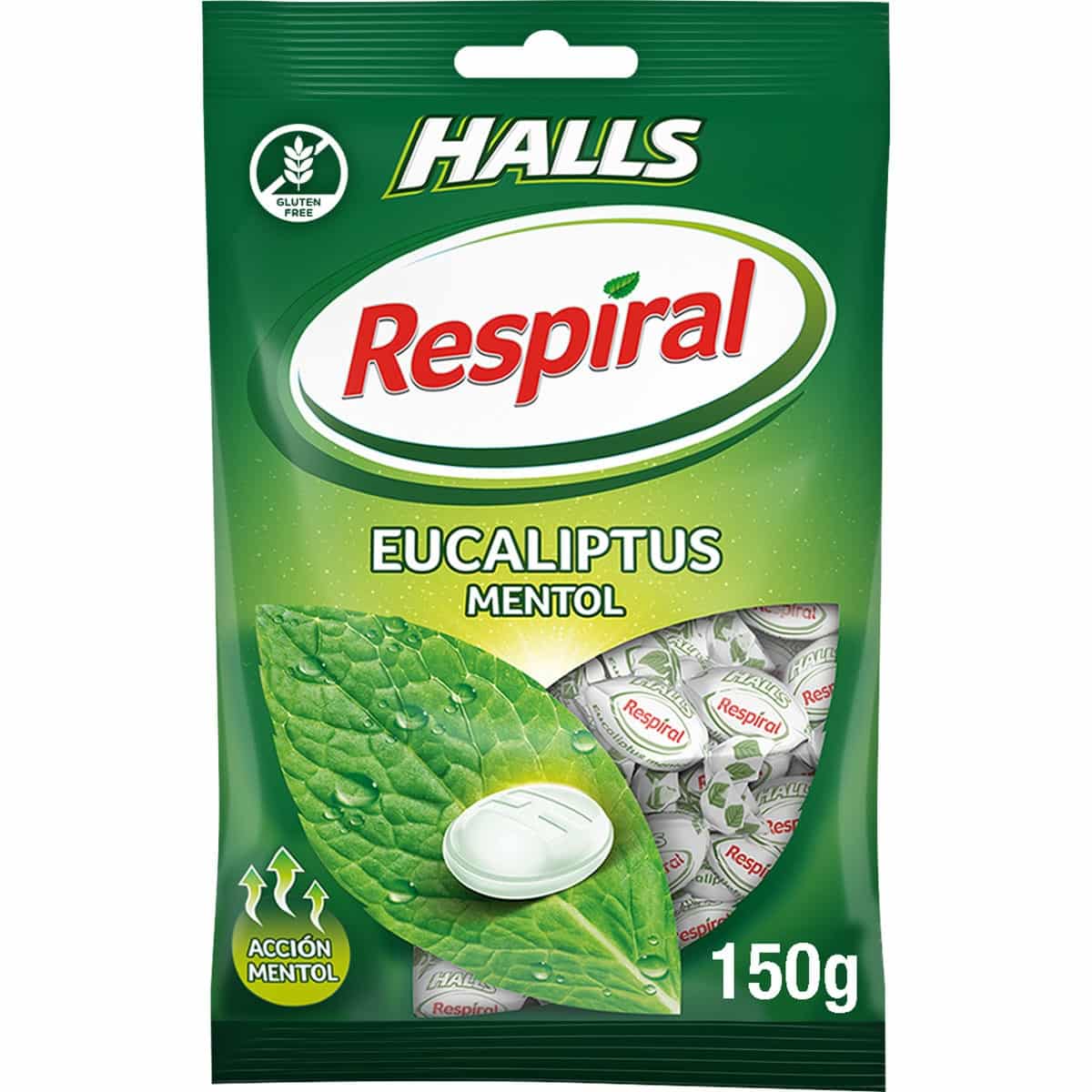 Caramelos de Eucaliptus Respiral Halls 150g image 0