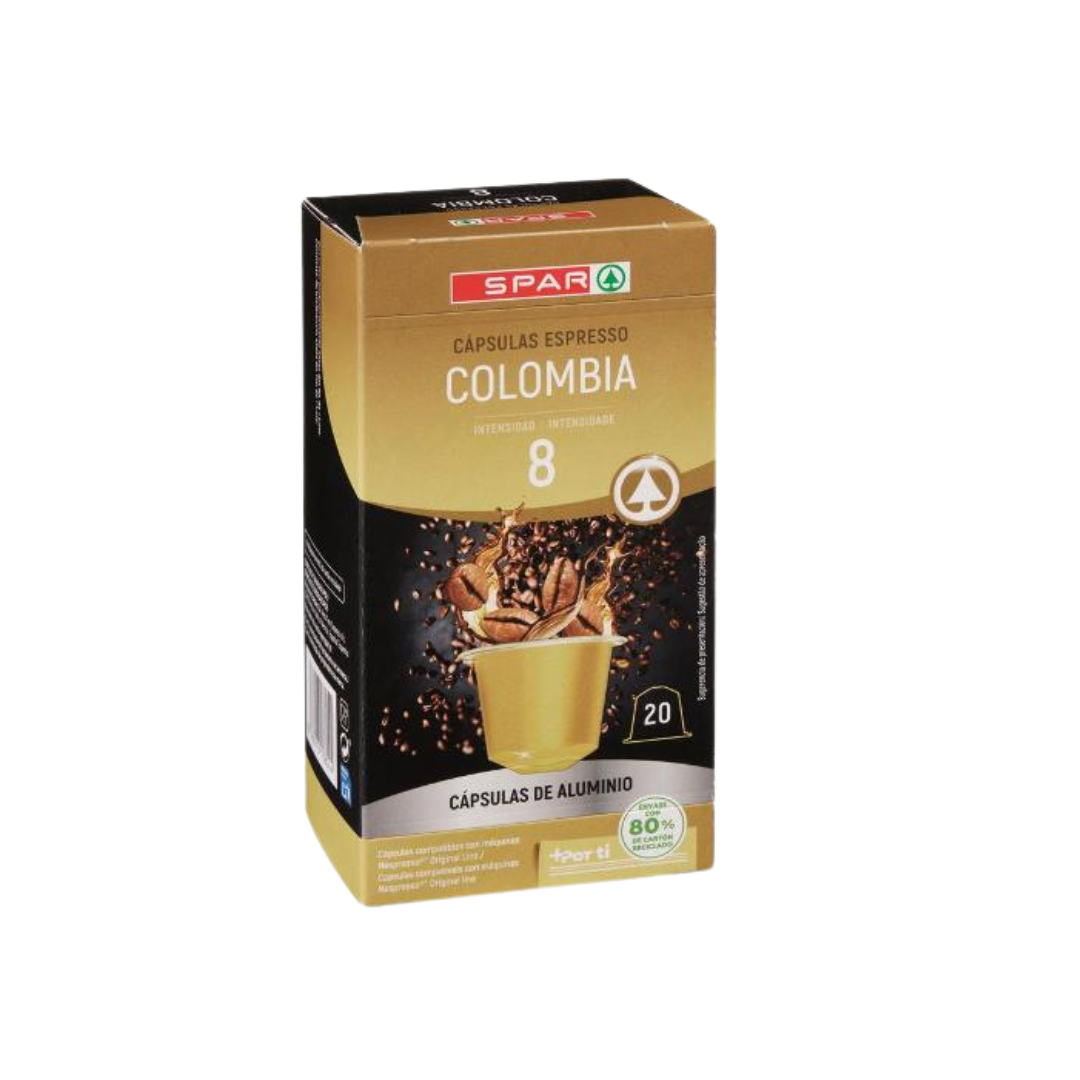 Cápsulas de Café Espresso SPAR Colombia 20u image 0