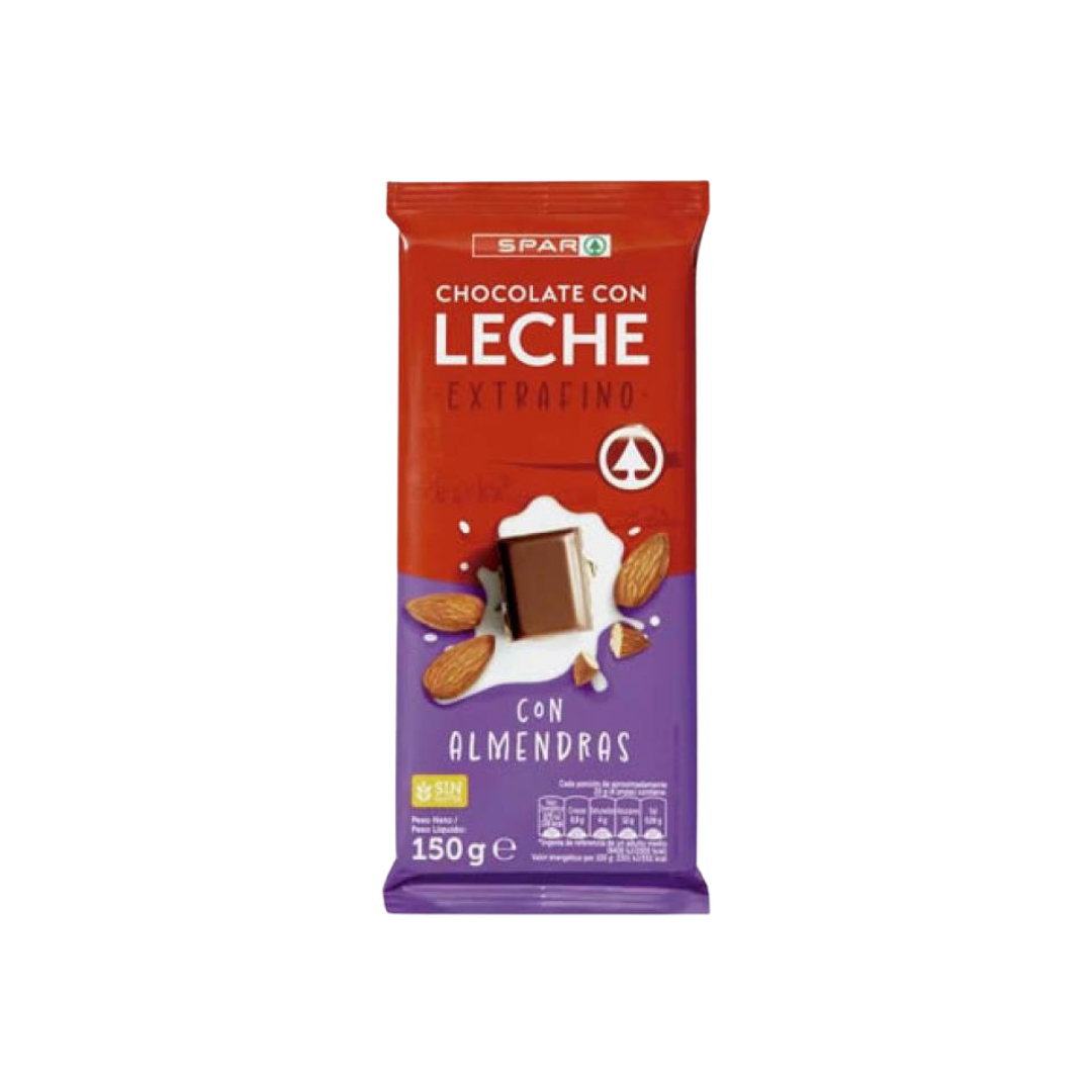 Chocolate con Leche Extrafino con Almendras Troceadas SPAR 150g image 0
