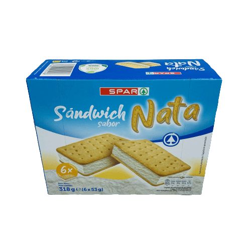 Sándwich Helado Sabor Nata SPAR 6u image 0