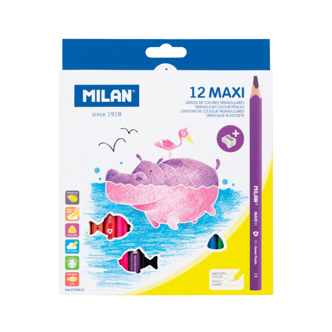Milan Lápices de Colores Triangulares Maxi 12u image 0