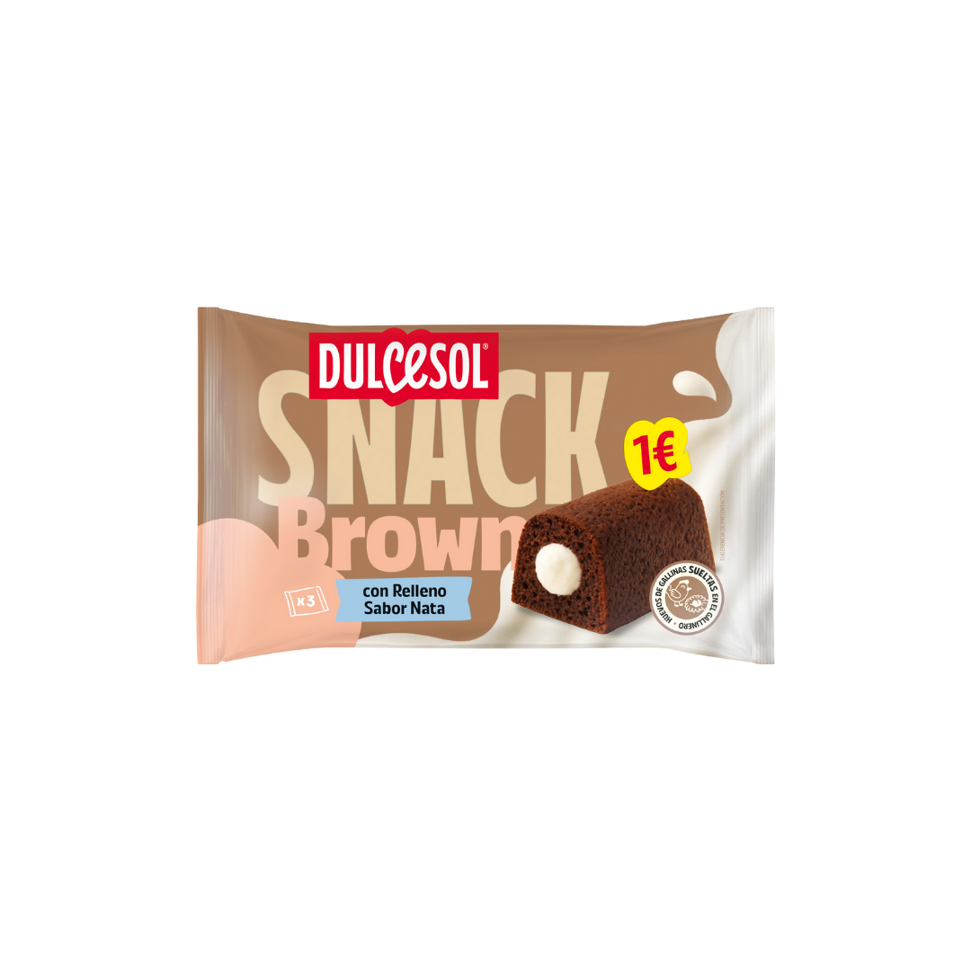 Dulcesol Snack Brown con Relleno Sabor Nata image 0