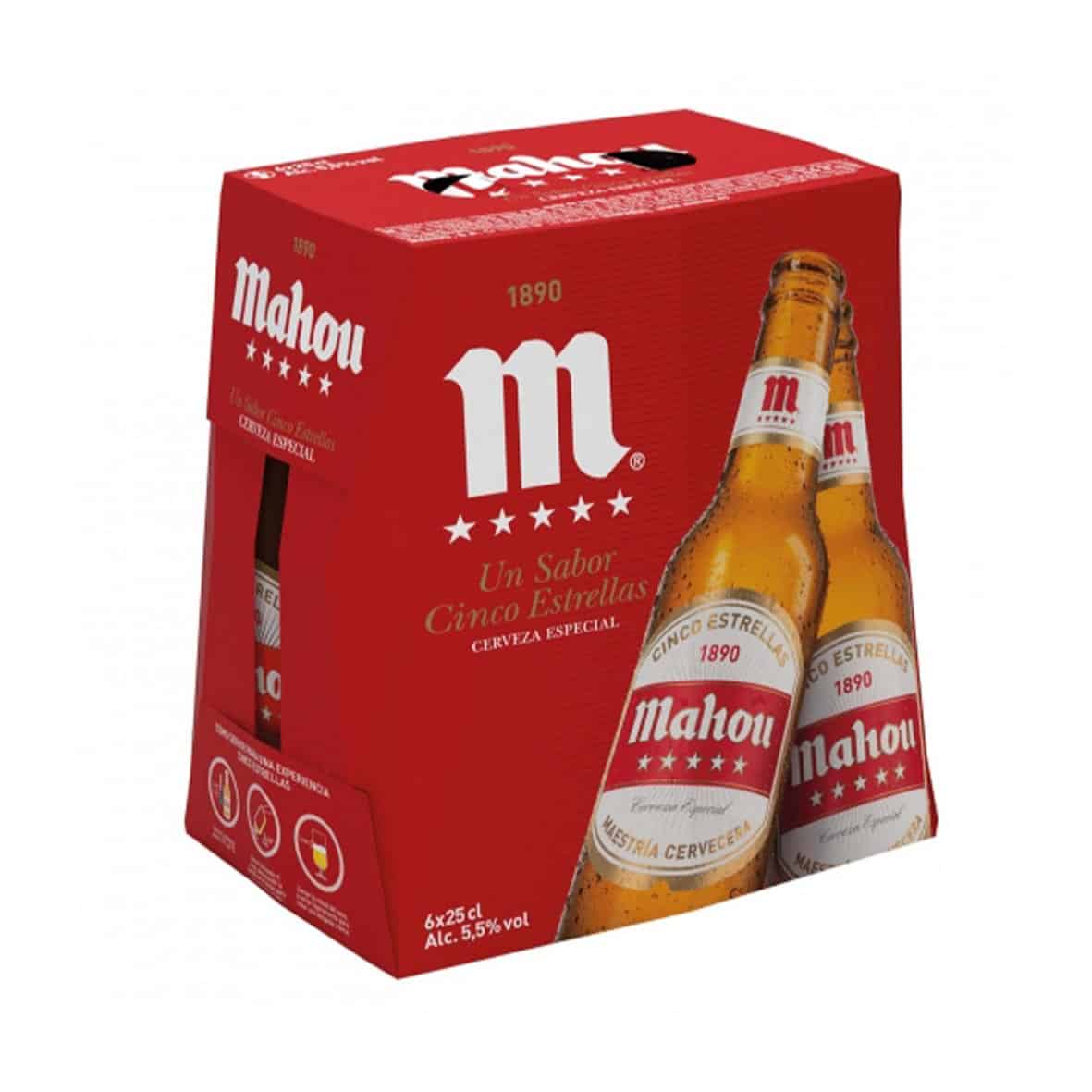 Cerveza Mahou Pack de 6 Botellas de 25cl image 0
