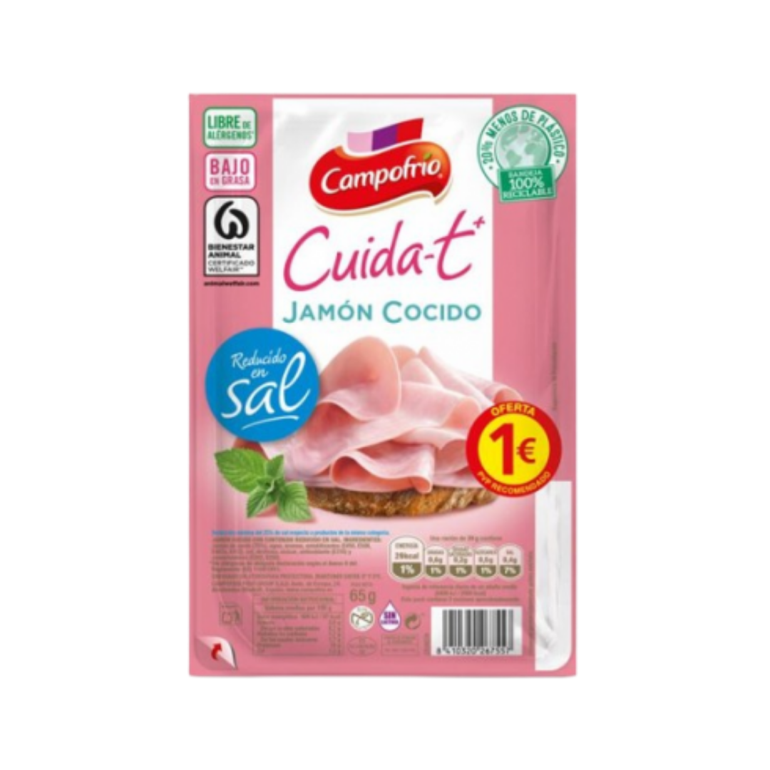 Jamón Cocido Cuida-t+ Campofrío 65g image 0