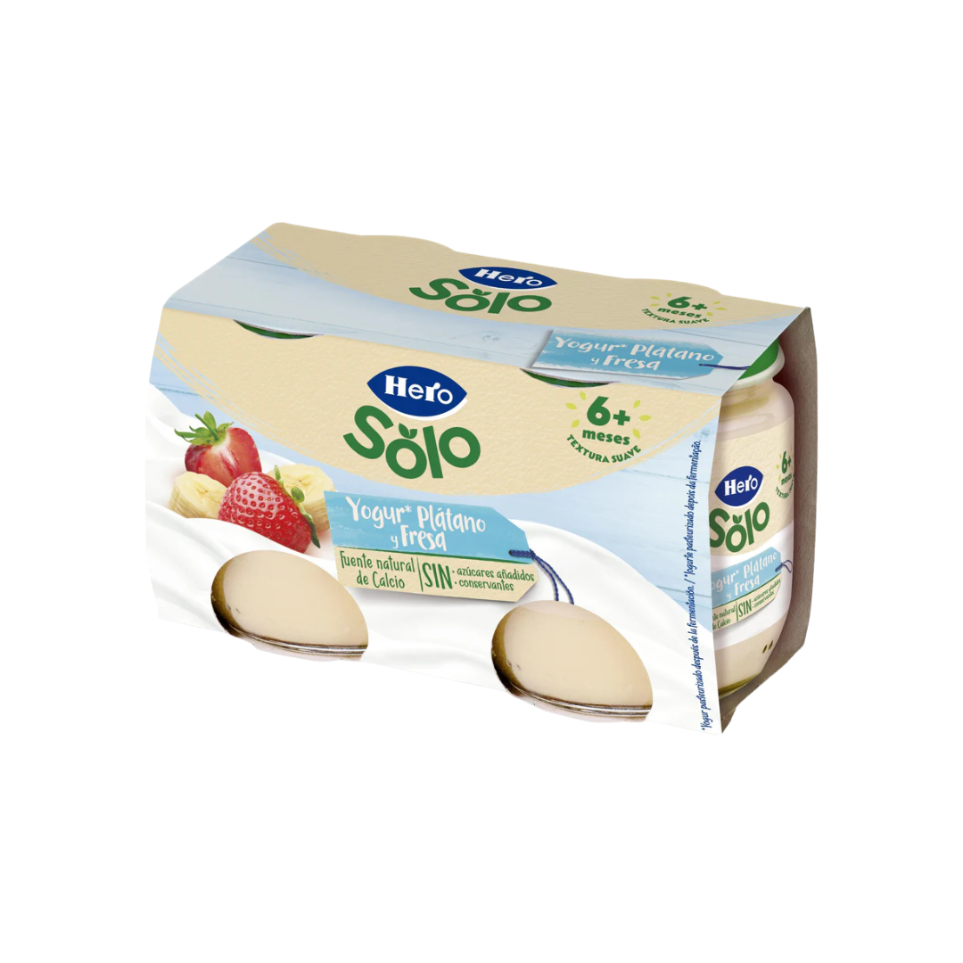 Hero Solo Yogur Plátano y Fresa 2x120g image 0