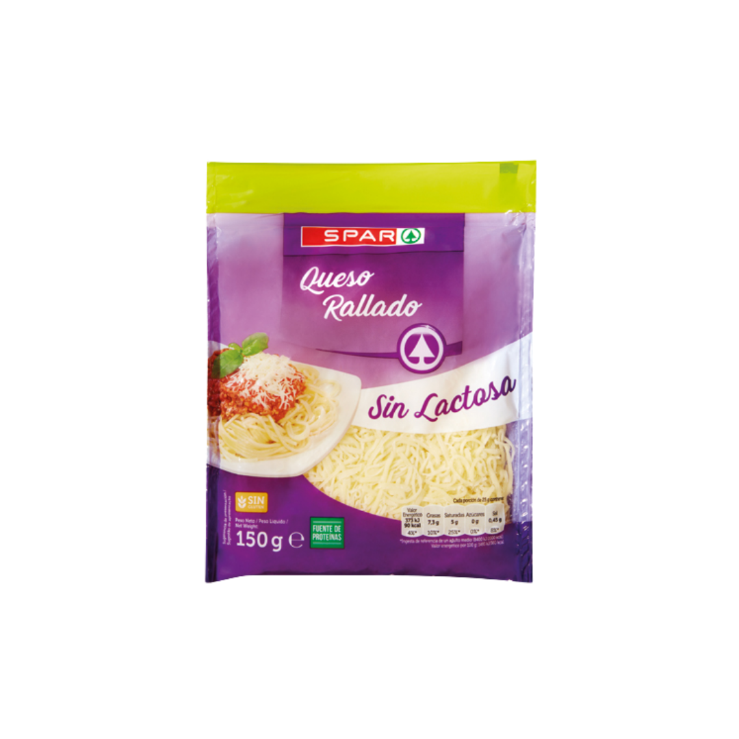 Queso Rallado sin Lactosa SPAR 150g image 0