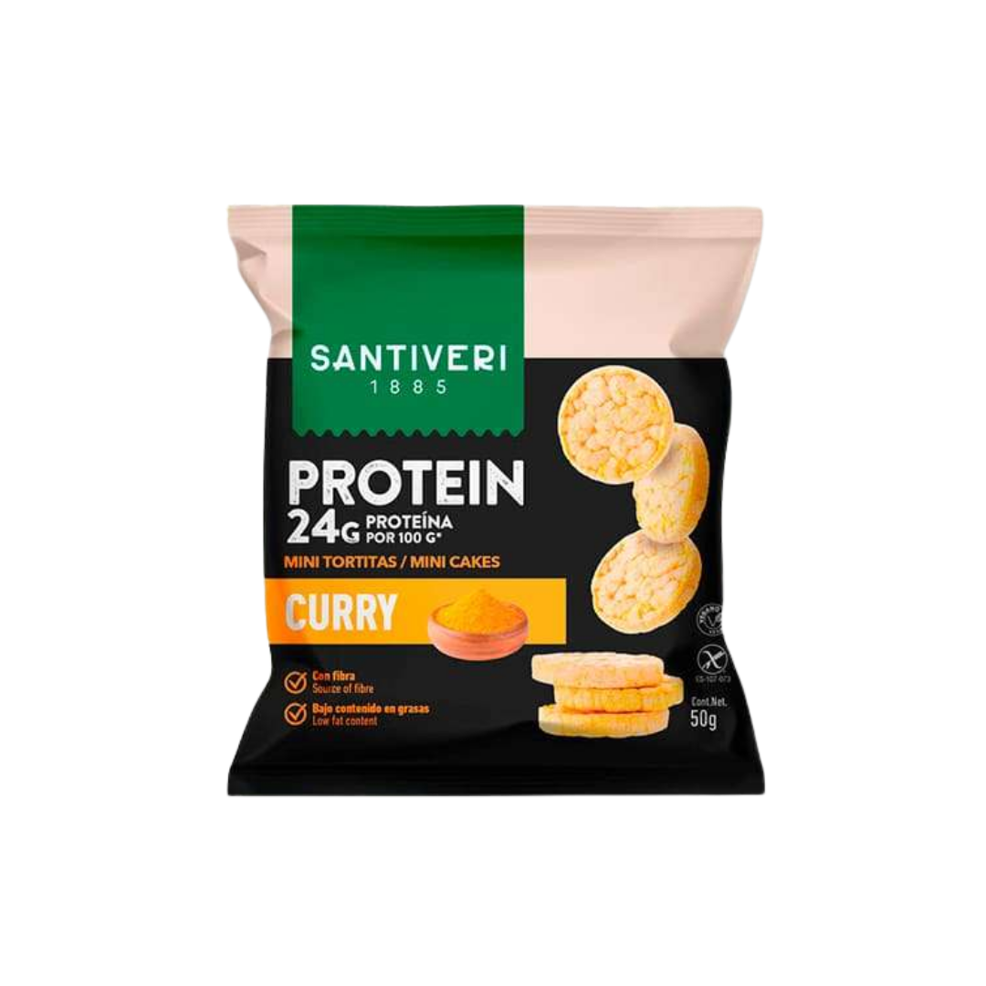 Santiveri Protein Mini Tortitas Sabor Curry image 0