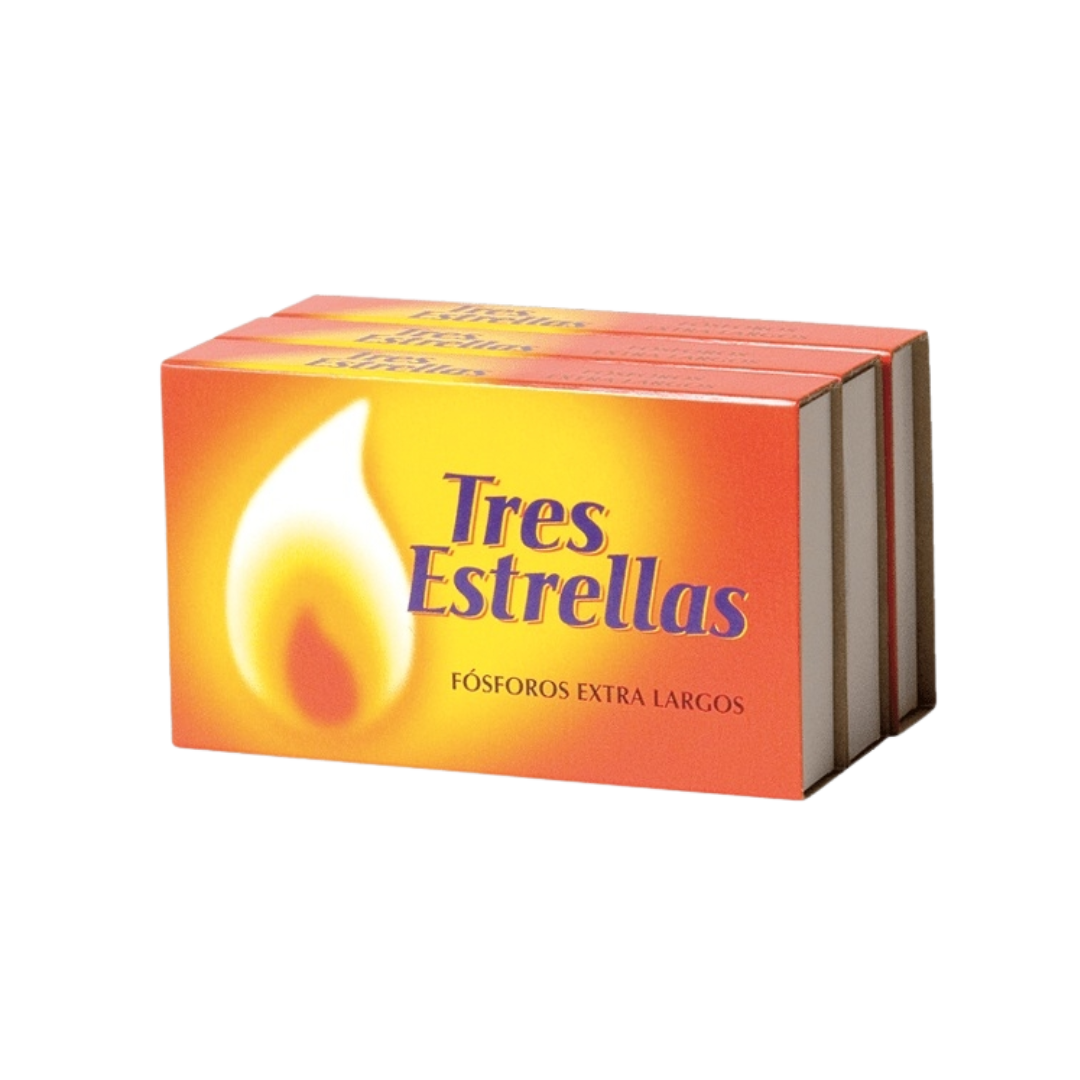 Tres Estrellas Fósforos Extra Largos 3 Cajas image 0