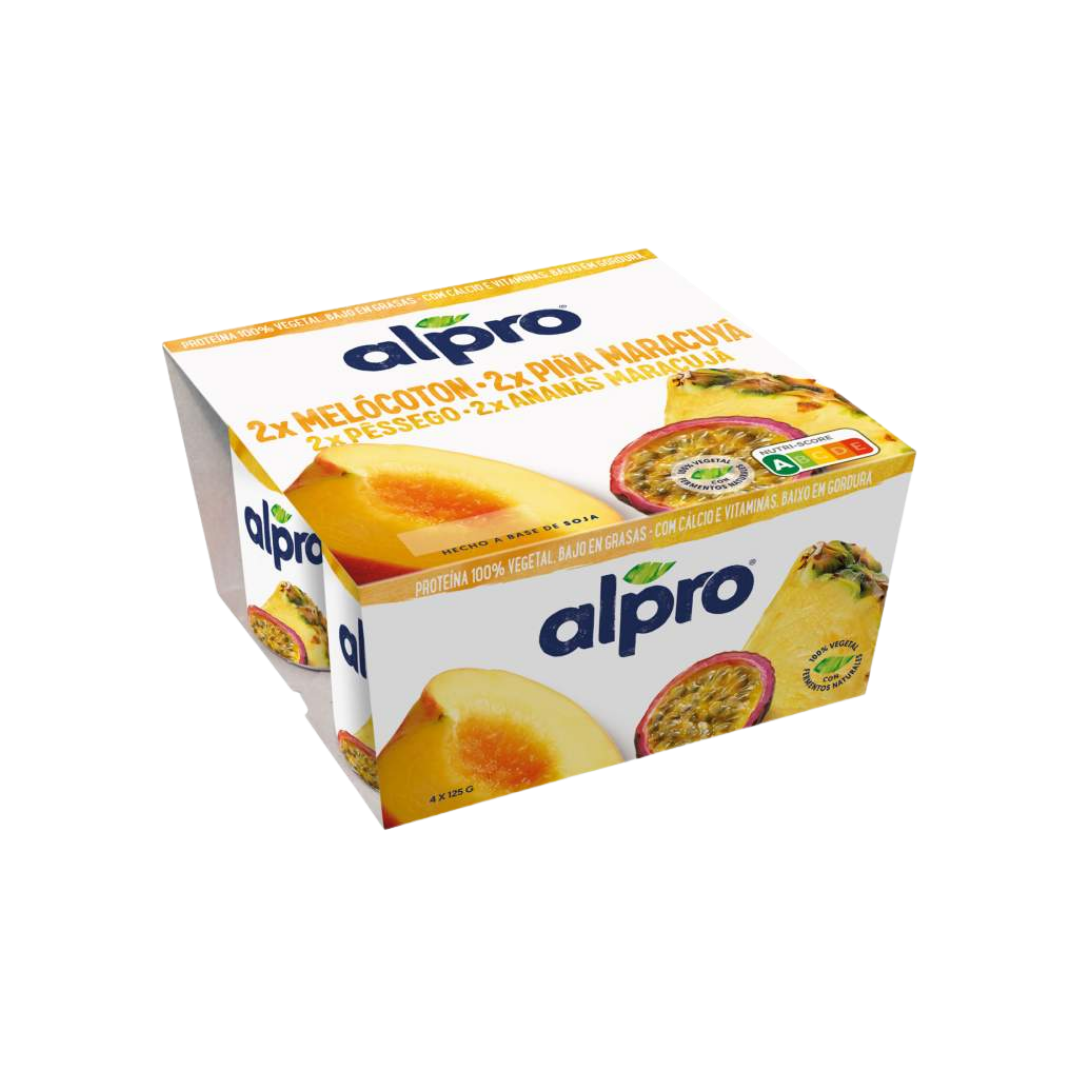 Yogur 2xMelocotón y 2xPiña y Fruta de la Pasión Alpro image 0