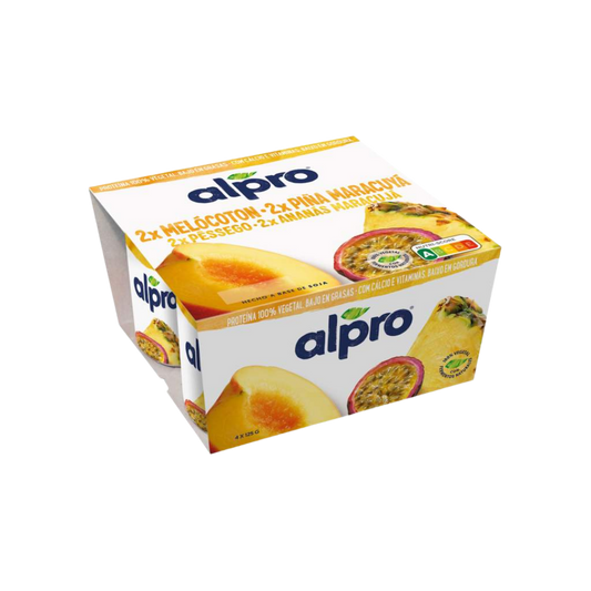 Yogur 2xMelocotón y 2xPiña y Fruta de la Pasión Alpro image 0