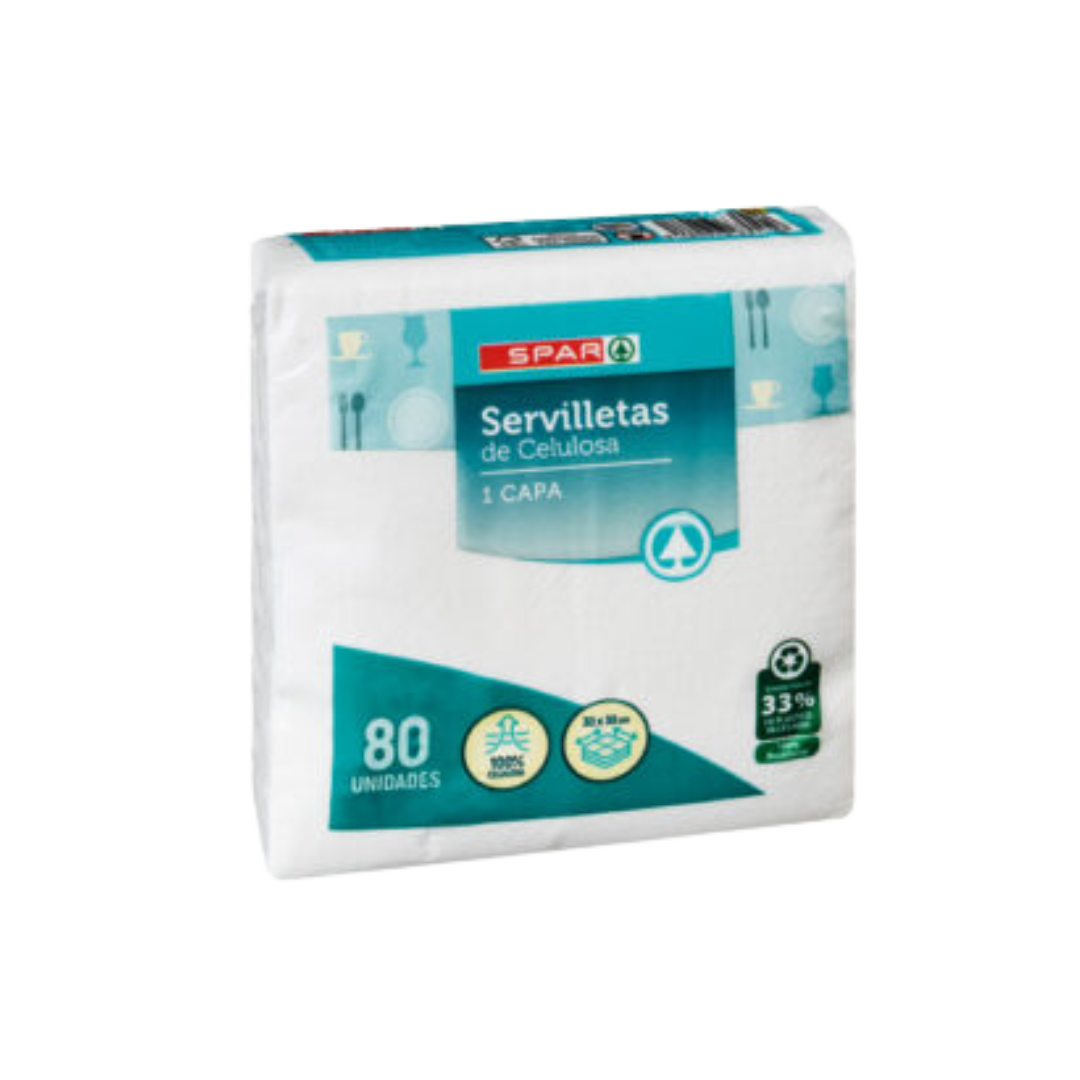 Servilletas de Celulosa 1 Capa SPAR 80u image 0