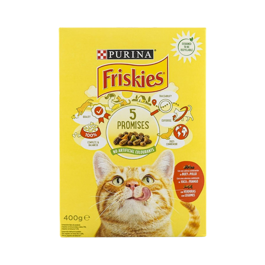 Friskies para Gato con Buey y Pollo 400g image 0