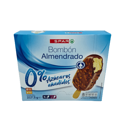 Helado Bombón Almendrado sin Azúcares Añadidos SPAR 3u image 0