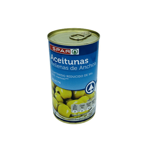Aceitunas Rellenas de Anchoa SPAR Bajas en Sal image 0