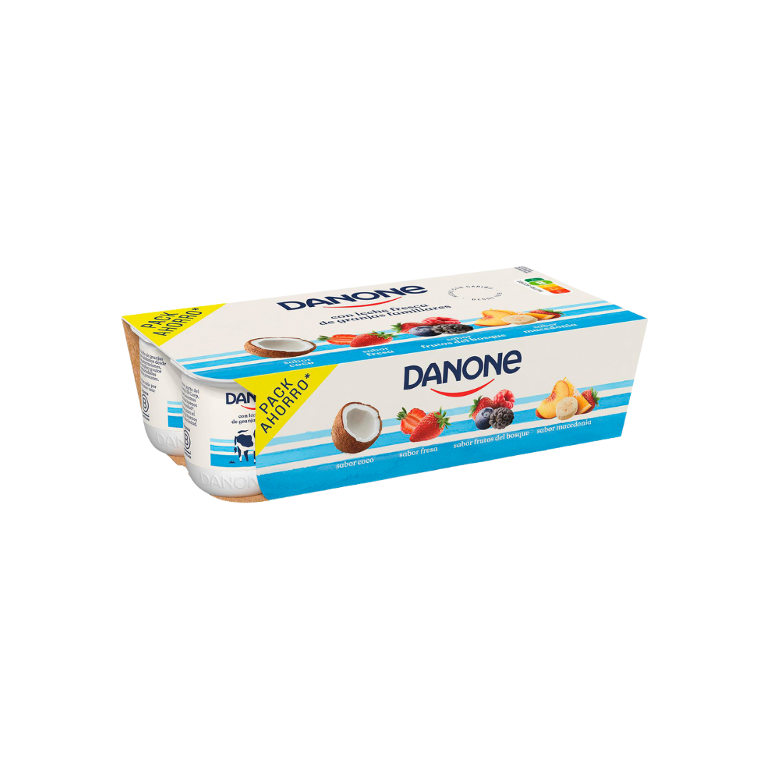 Yogur de Coco/Fresa/Frutos del Bosque/Macedonia Danone 8u image 0