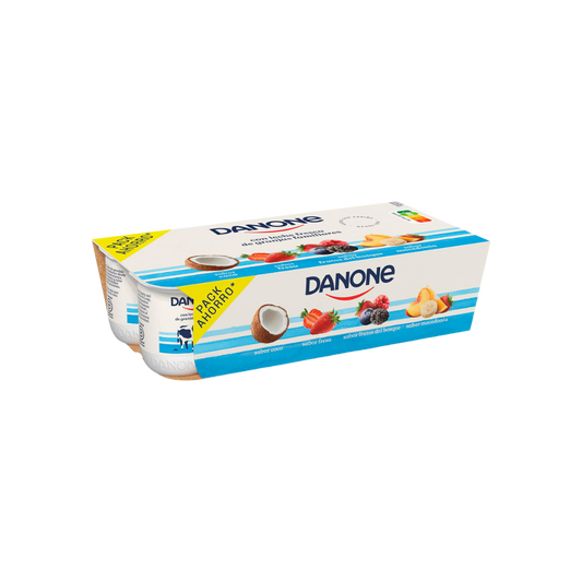 Yogur de Coco/Fresa/Frutos del Bosque/Macedonia Danone 8u image 0