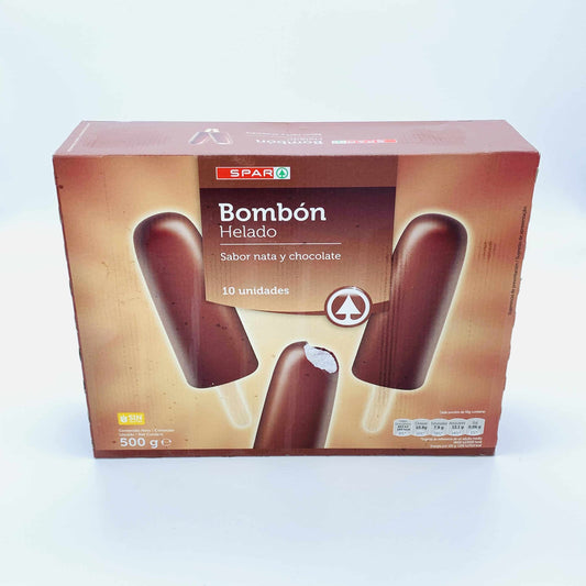 Helado Bombón Sabor Nata y Chocolate SPAR 10u image 0