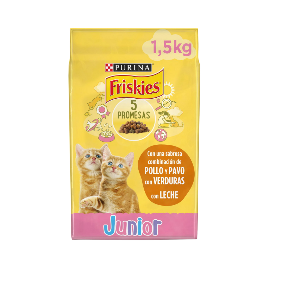 Friskies Junior para Gatos con Pollo, Verduras y Leche 1,5kg image 0