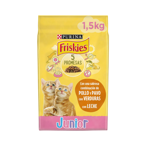 Friskies Junior para Gatos con Pollo, Verduras y Leche 1,5kg image 0