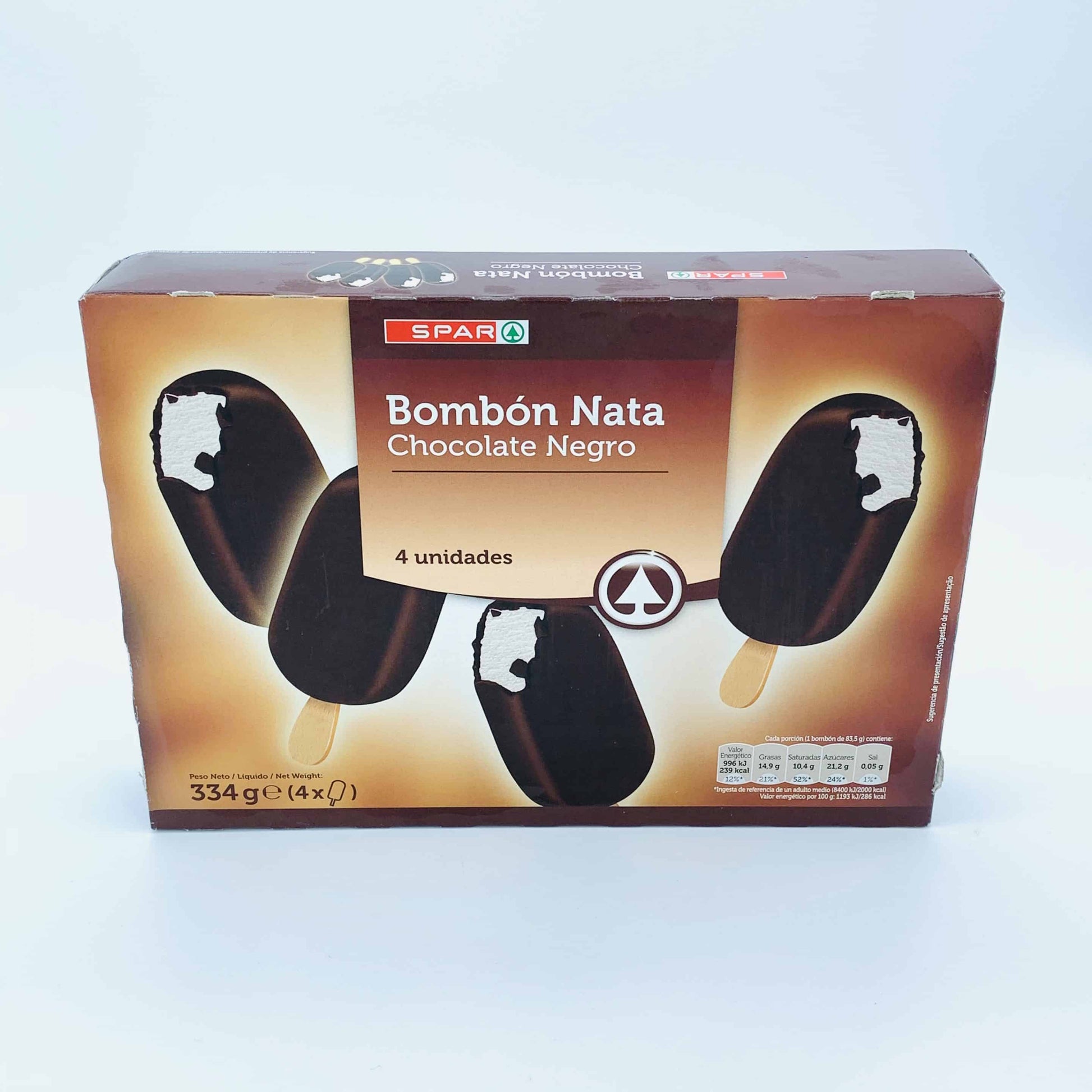 Helado Bombón Nata Chocolate Negro SPAR 4u image 0