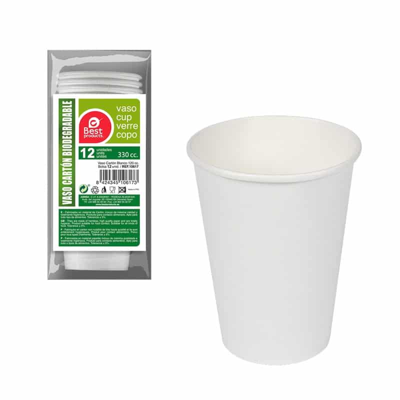 Vaso de Cartón Biodegradable Best 330cc 12u image 0