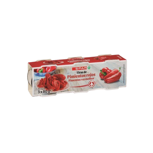 Tiras de Pimientos Rojos SPAR 3x80g image 0