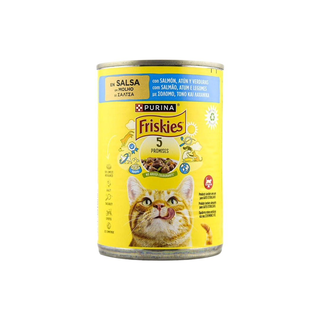 Friskies para Gatos en Salsa con Salmón, Atún y Verduras image 0