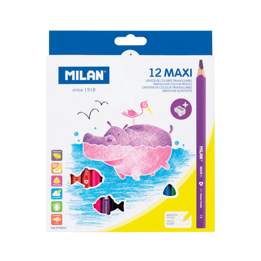 Milan Lápices de Colores Triangulares Maxi 12u image 0