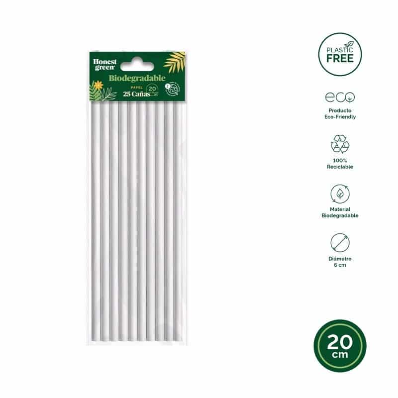 Pajita Compostable Honest Green 25u image 0