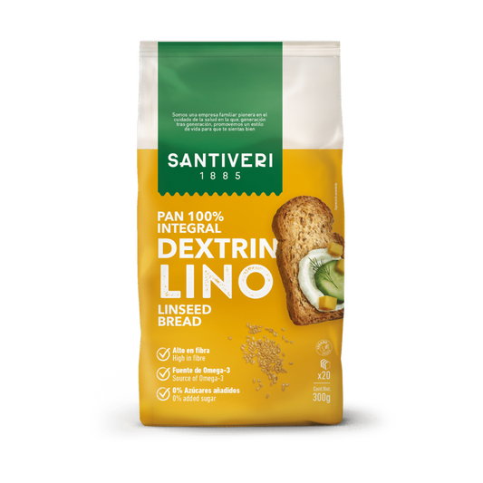 Santiveri Pan Tostado Integral Dextrinado con Lino 300g image 0