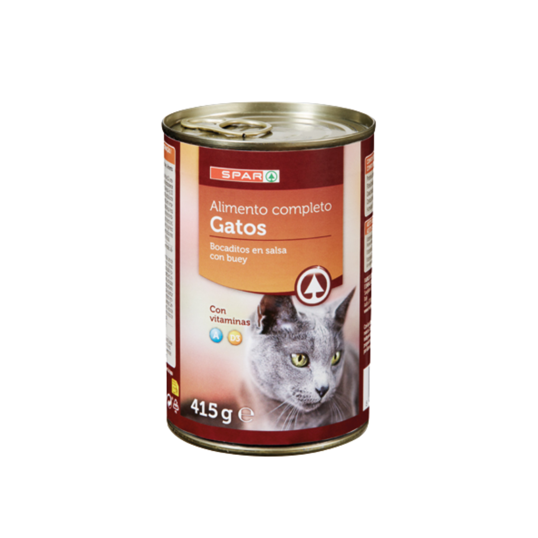 Alimento Completo Gatos Bocaditos en Salsa con Buey SPAR image 0