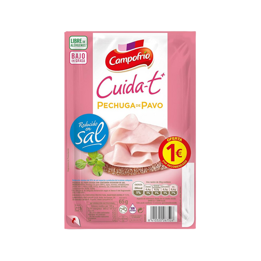 Pechuga de Pavo Cocida Cuida-t+ Campofrío 65g image 0