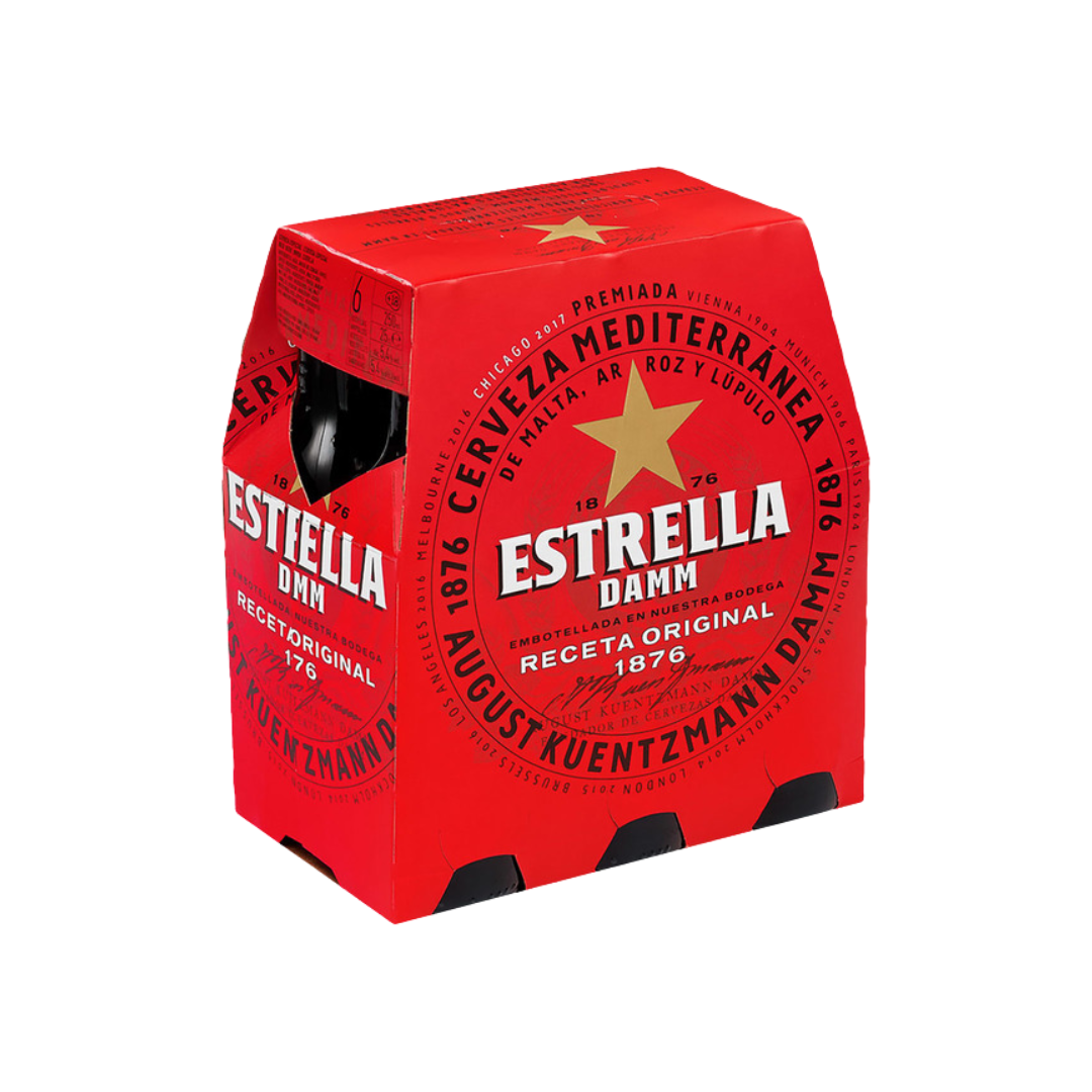 Cerveza Estrella Damm Pack de 6 Botellas de 25cl image 0