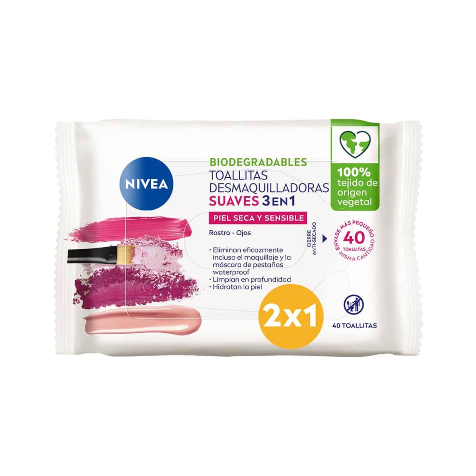 Nivea Toallitas Desmaquilladoras Piel Seca y Sensible 40u image 0