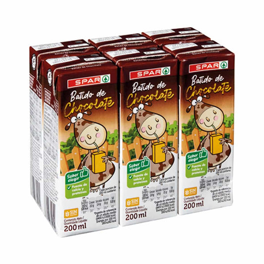 Batido de Chocolate SPAR Pack de 6 Briks de 200ml image 0