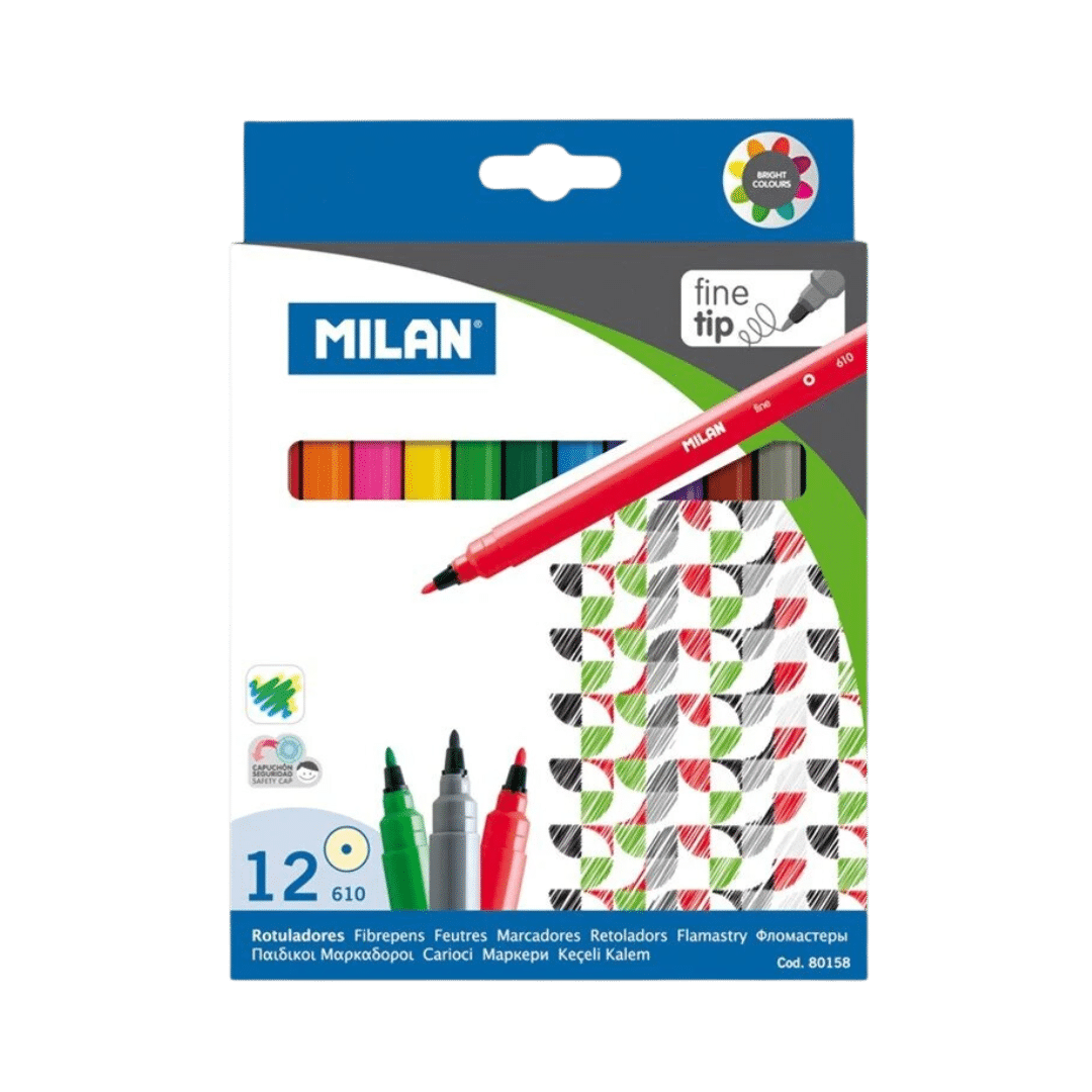 Milan Rotulador Punta Fina 12u image 0