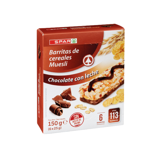 Barritas de Cereales de Chocolate con Leche SPAR image 0