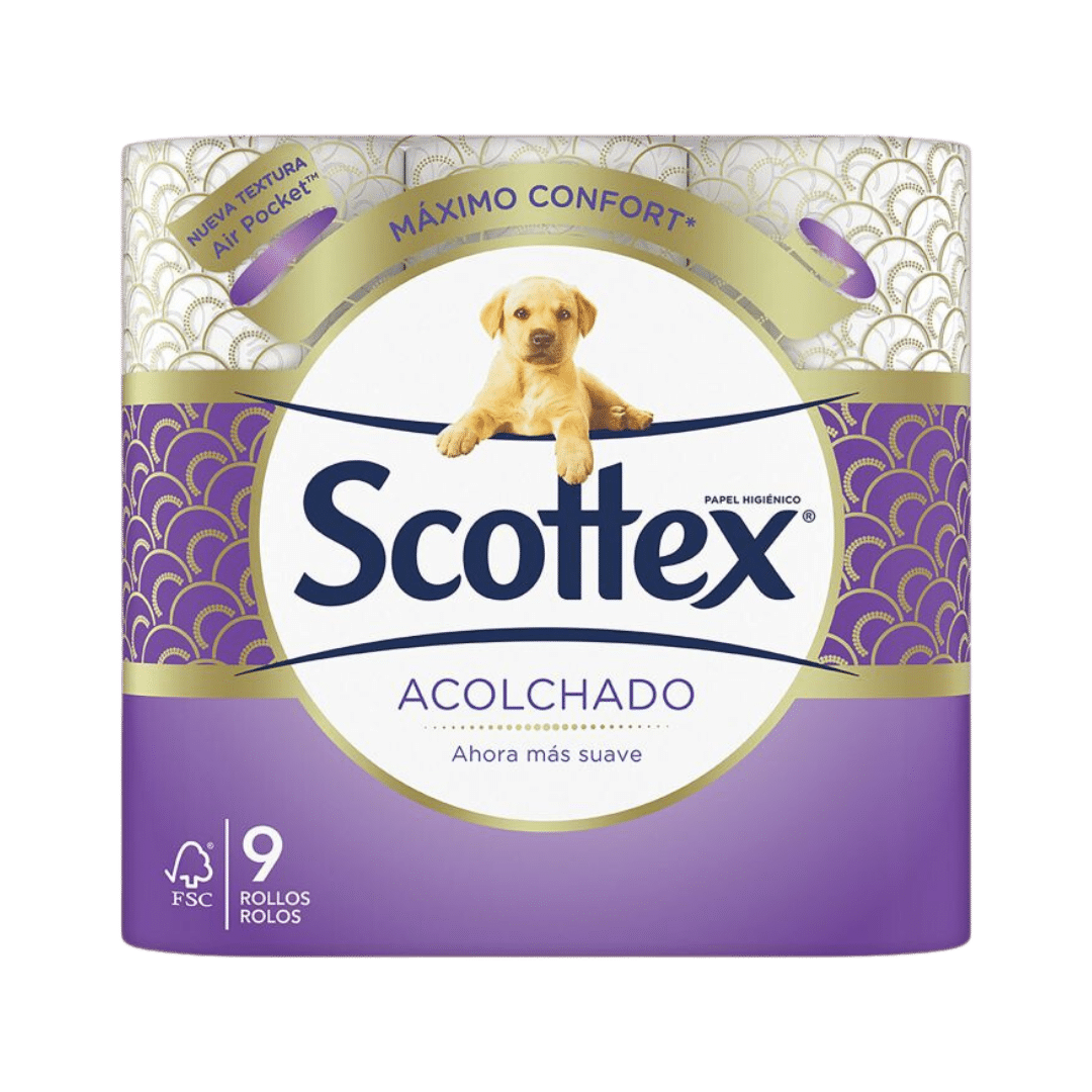 Papel Higiénico Triple Confort Scottex Acolchado 9 Rollos image 0