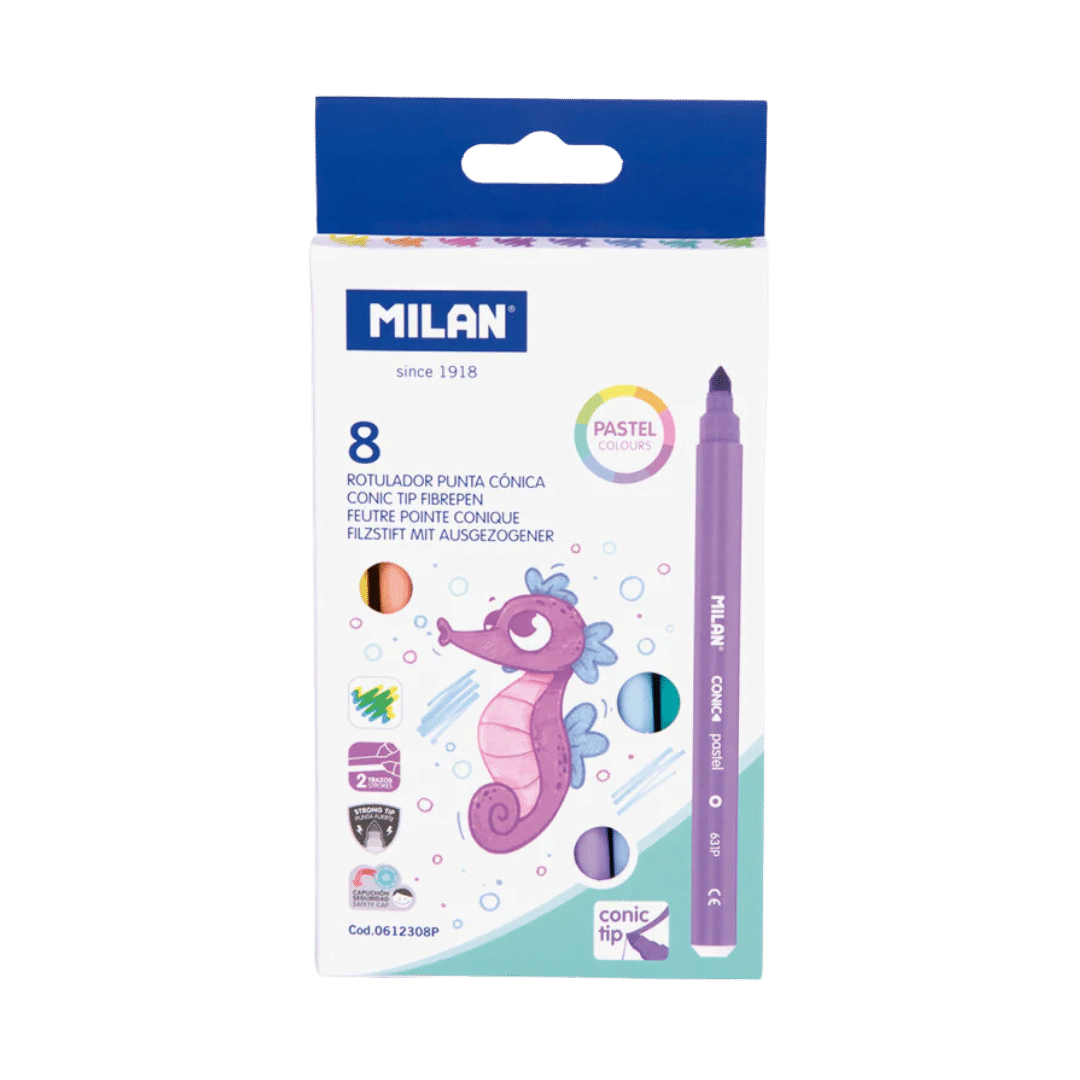 Milan Rotulador Pastel Punta Cónica 8u image 0