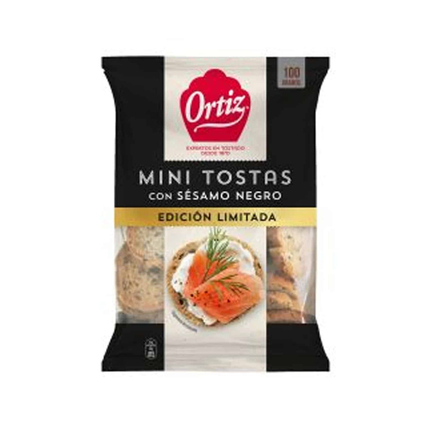 Mini Tostas con Sésamo Negro Ortiz image 0