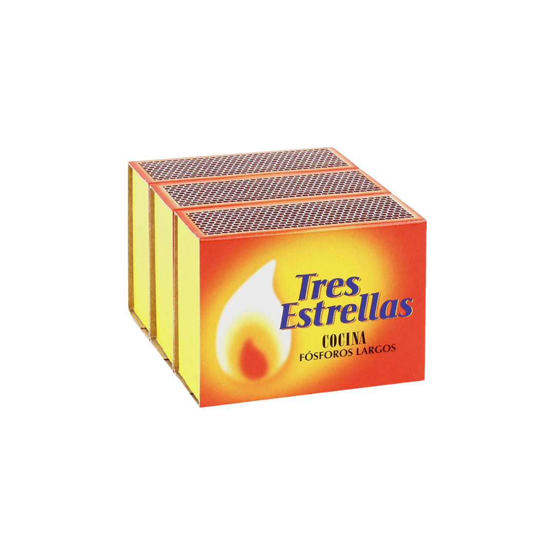 Tres Estrellas Cocina Fósforos Largos 3 Cajas image 0