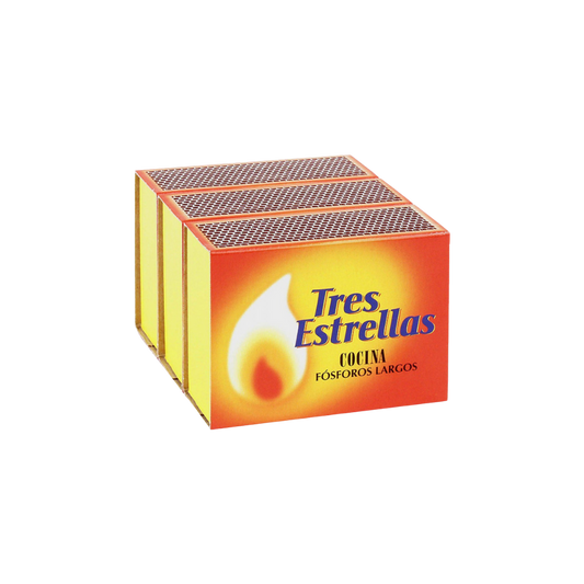 Tres Estrellas Cocina Fósforos Largos 3 Cajas image 0