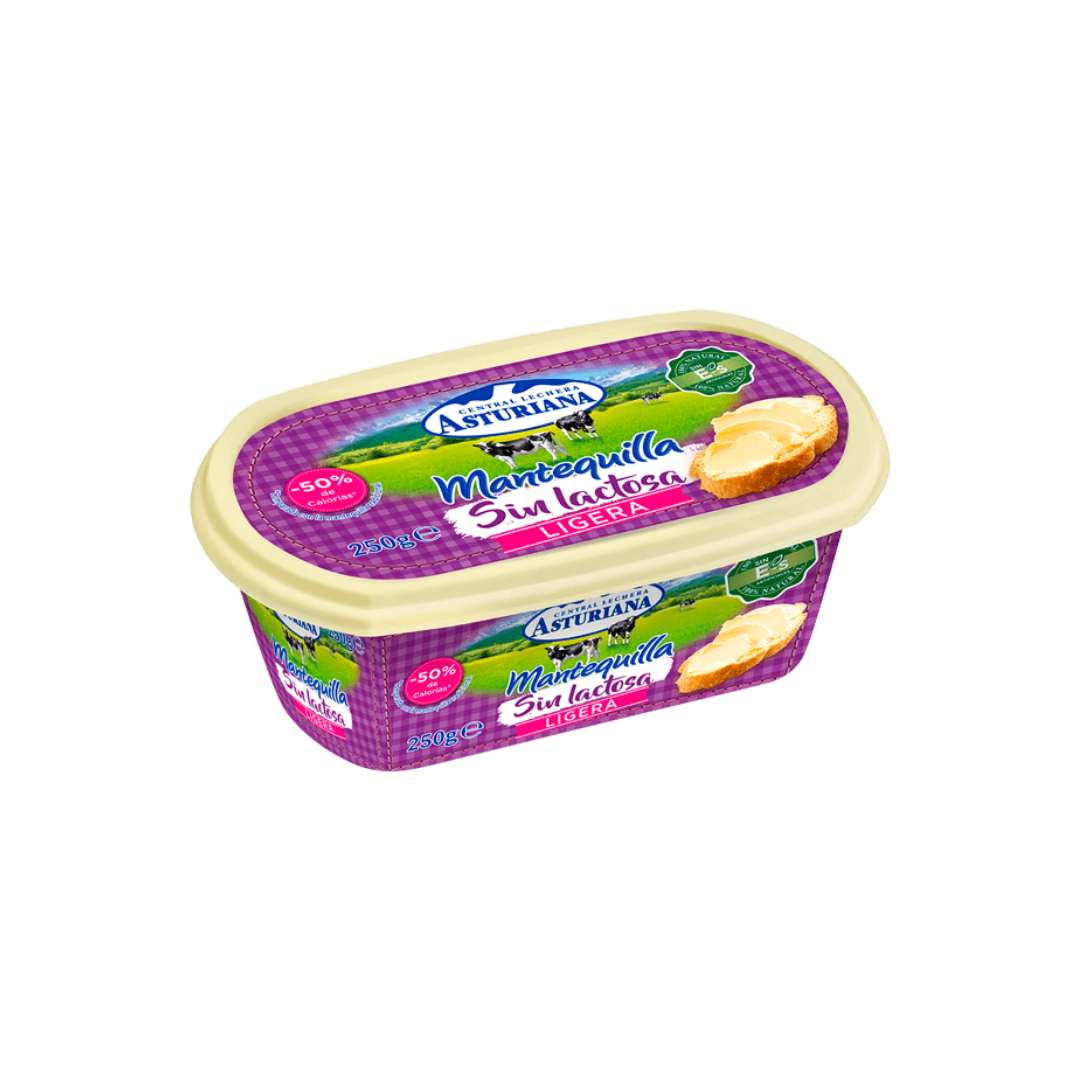 Mantequilla Ligera sin Lactosa Asturiana 250g image 0