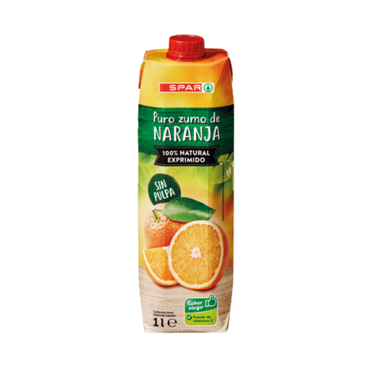 Zumo de Naranja 100% Natural Exprimido sin Pulpa SPAR 1L image 0