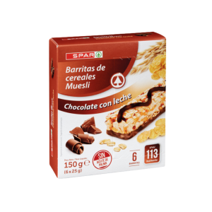 Barritas de Cereales de Chocolate con Leche SPAR