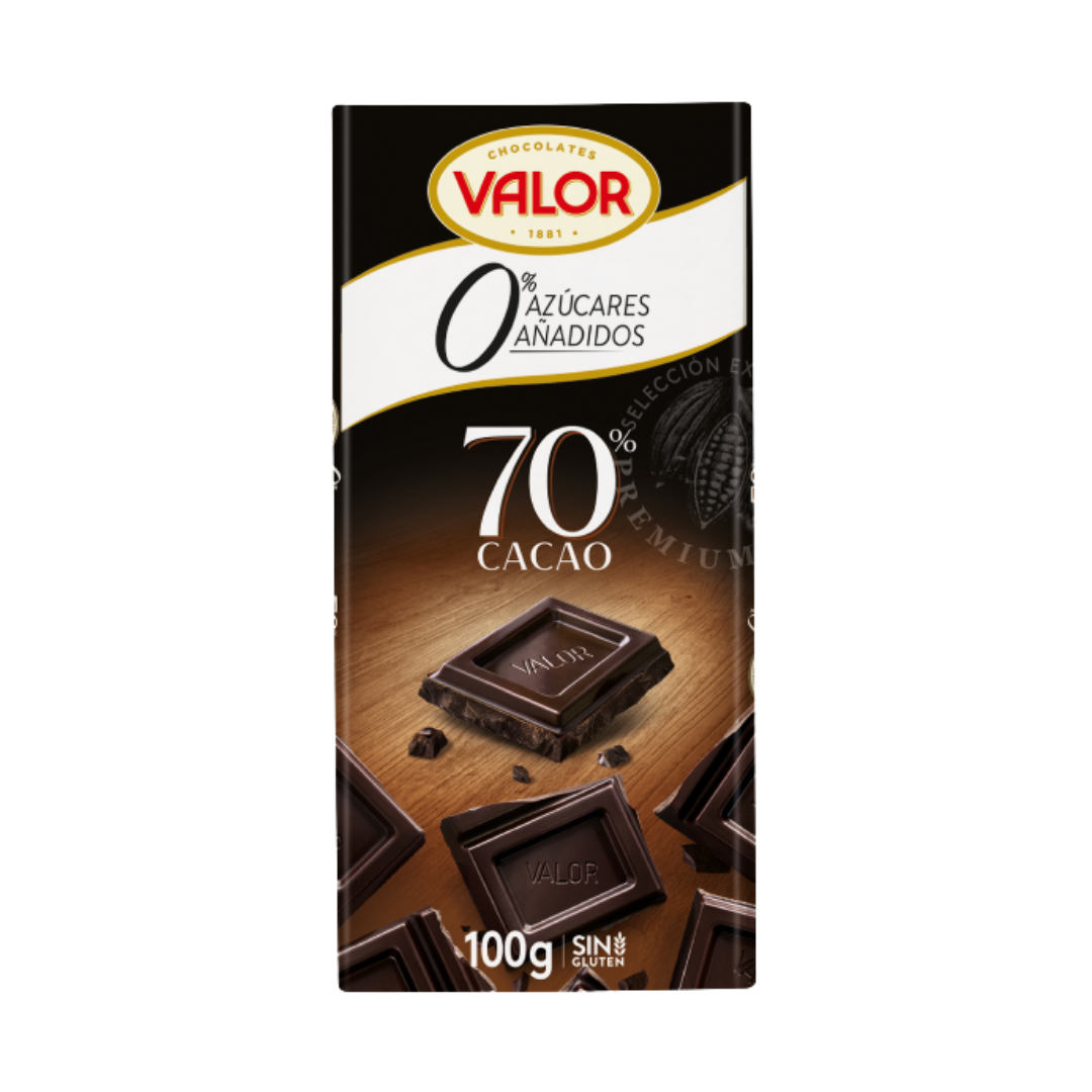 Chocolate Negro 70% sin Azúcares Añadidos Valor