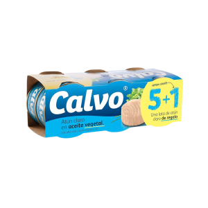 Atún Claro en Aceite de Girasol Calvo Pack 5+1
