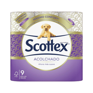 Papel Higiénico Triple Confort Scottex Acolchado 9 Rollos