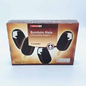 Helado Bombón Nata Chocolate Negro SPAR 4u